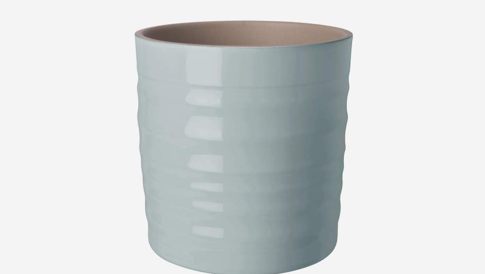 Macetero de cerámica - 20 x 21 cm - Gris
