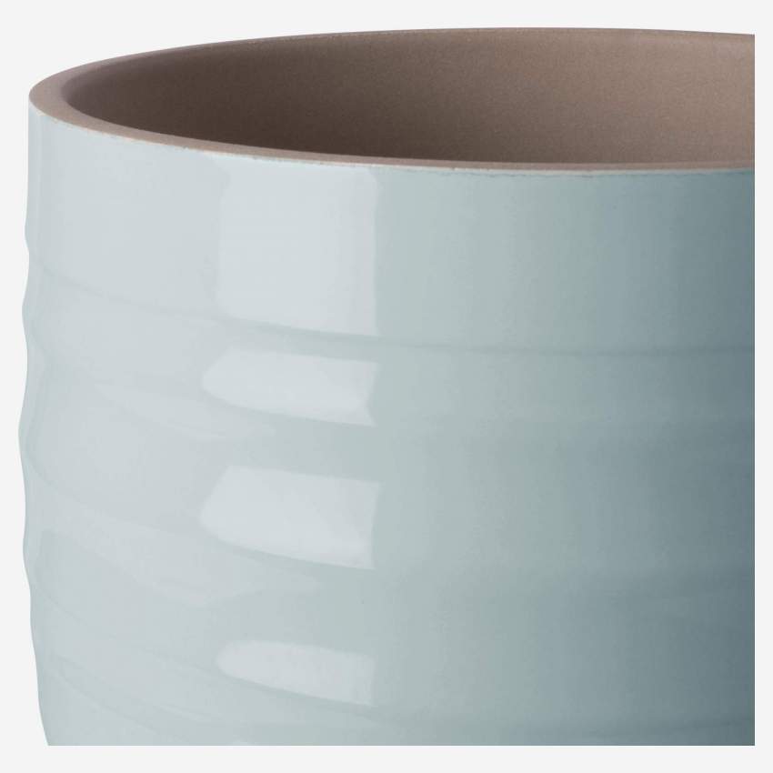 Übertopf aus Keramik - 20 x 21 cm - Grau