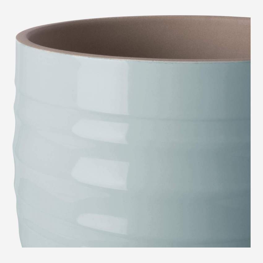 Übertopf aus Keramik - 20 x 21 cm - Grau