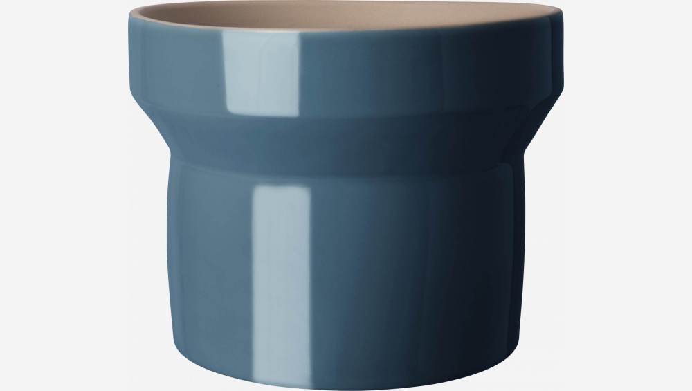 Übertopf aus Keramik - 13 x 19 cm - Blau