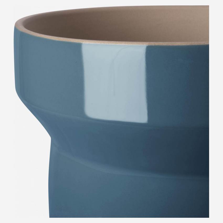 Cache-pot en céramique - 19 x 15 cm - Bleu