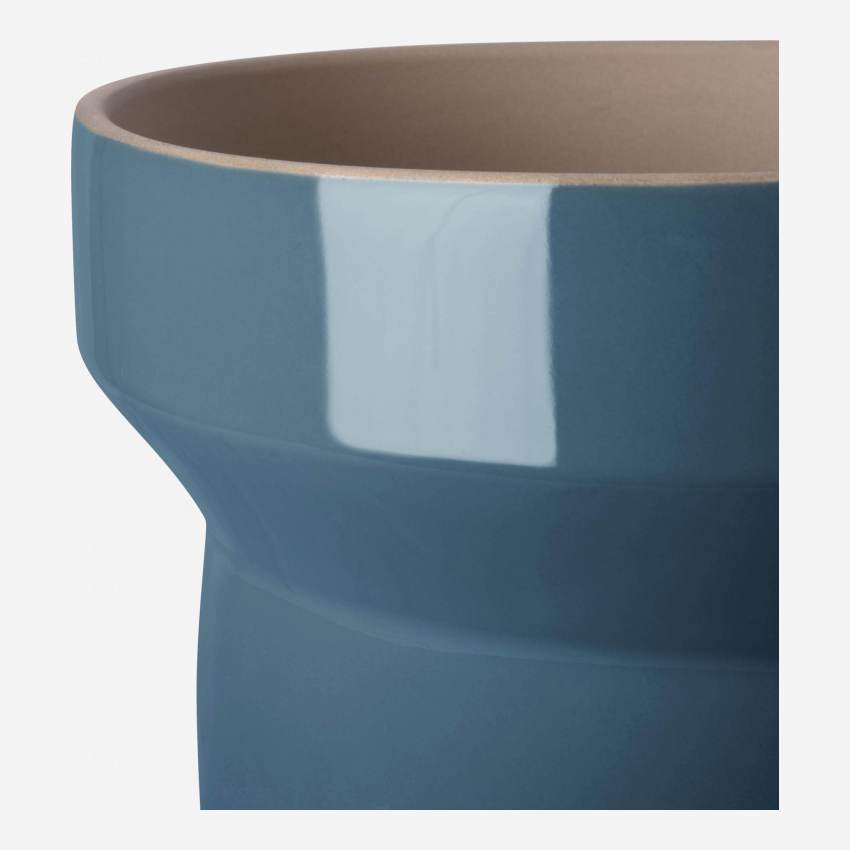 Übertopf aus Keramik - 13 x 19 cm - Blau