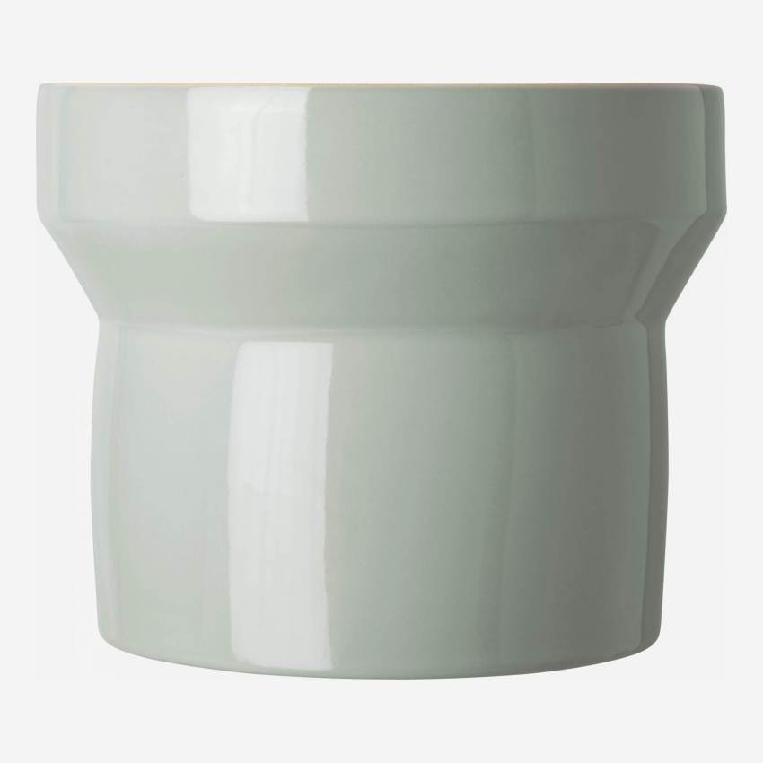 Cache-pot en céramique - 22 x 17 cm - Gris