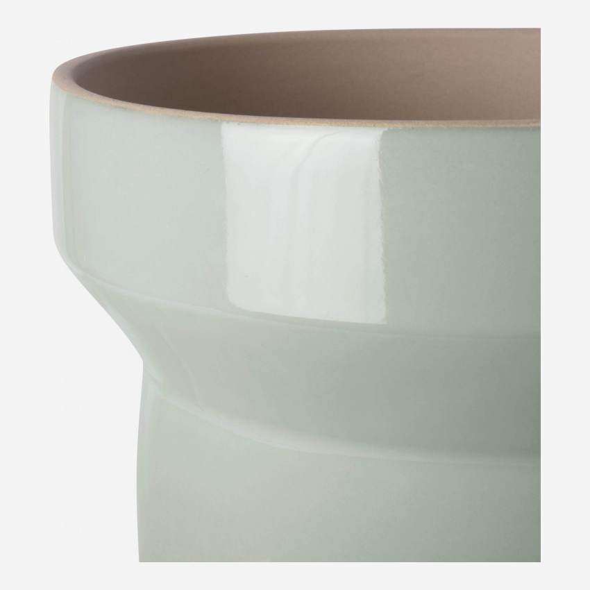 Übertopf aus Keramik - 17 x 22 cm - Grau