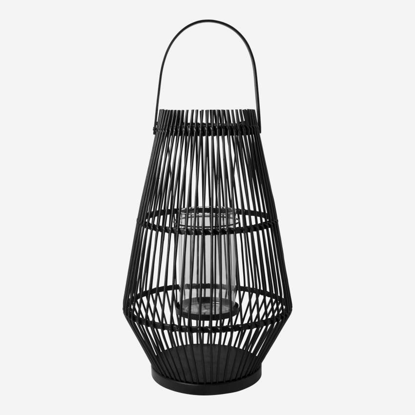 Lanterne en bambou - 29 x 45 cm - Noir