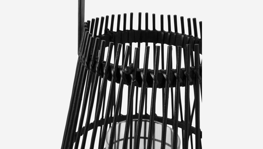 Lanterne en bambou - 26 x 40 cm - Noir