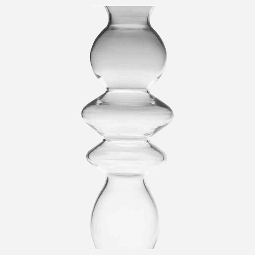 Candelabro de vidrio soplado - 15 x 32 cm - Transparente