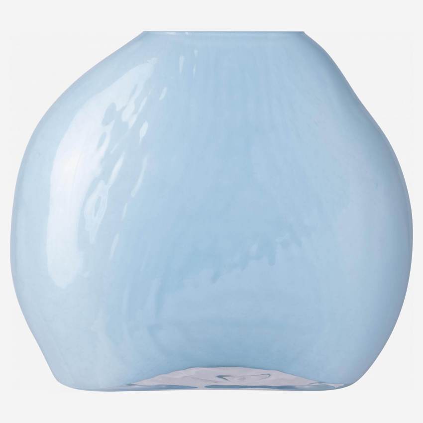 Jarrón de vidrio soplado - 23 cm - Azul