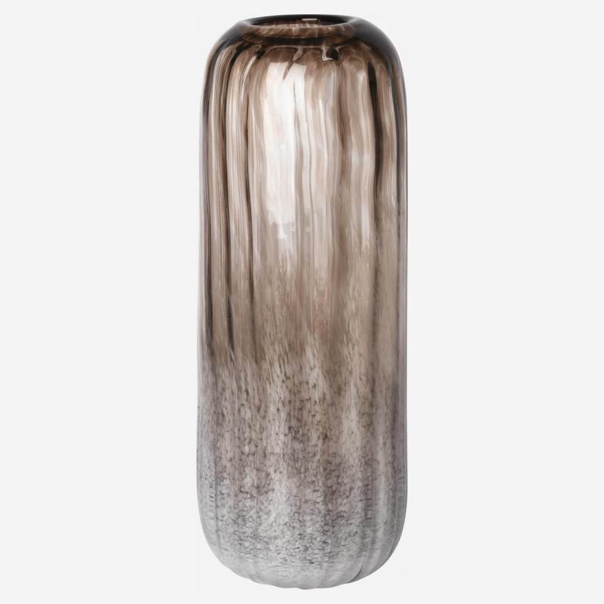 Vase en verre soufflé - 18 x 38 cm - Brun 
