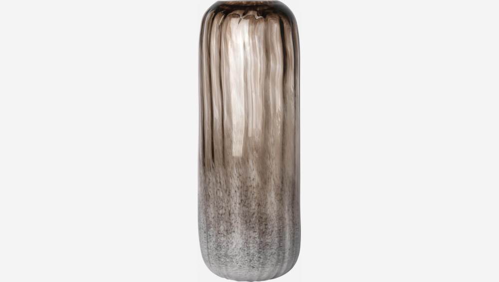 Vase en verre soufflé - 18 x 38 cm - Brun 