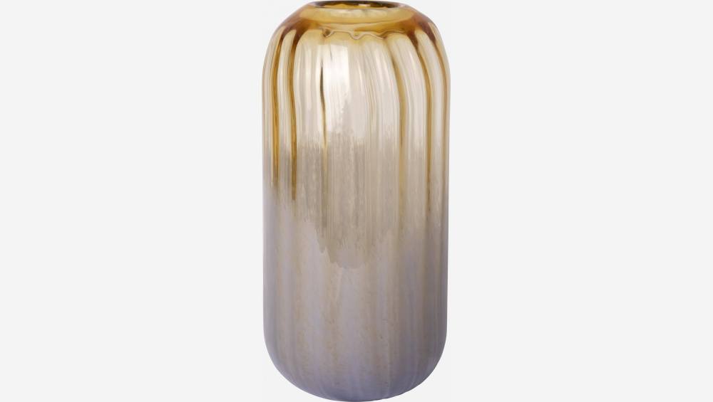 Vase en verre soufflé - 18 x 32 cm - Beige