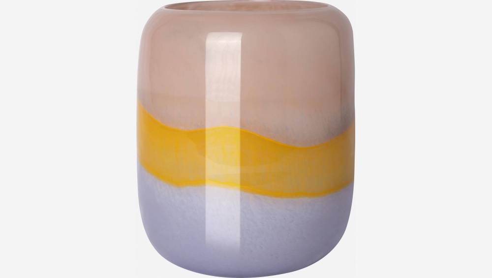 Vase en verre soufflé - 24 x 28 cm - Multicolore