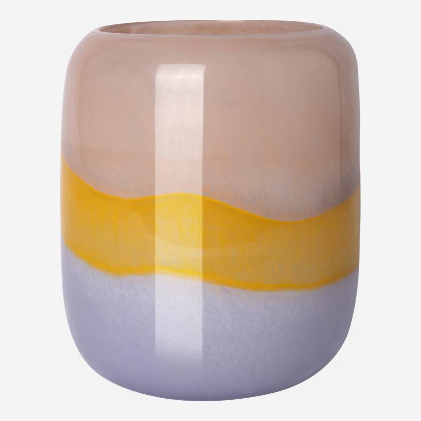 Vaas van geblazen glas - 24 x 28 cm - Meerkleurig