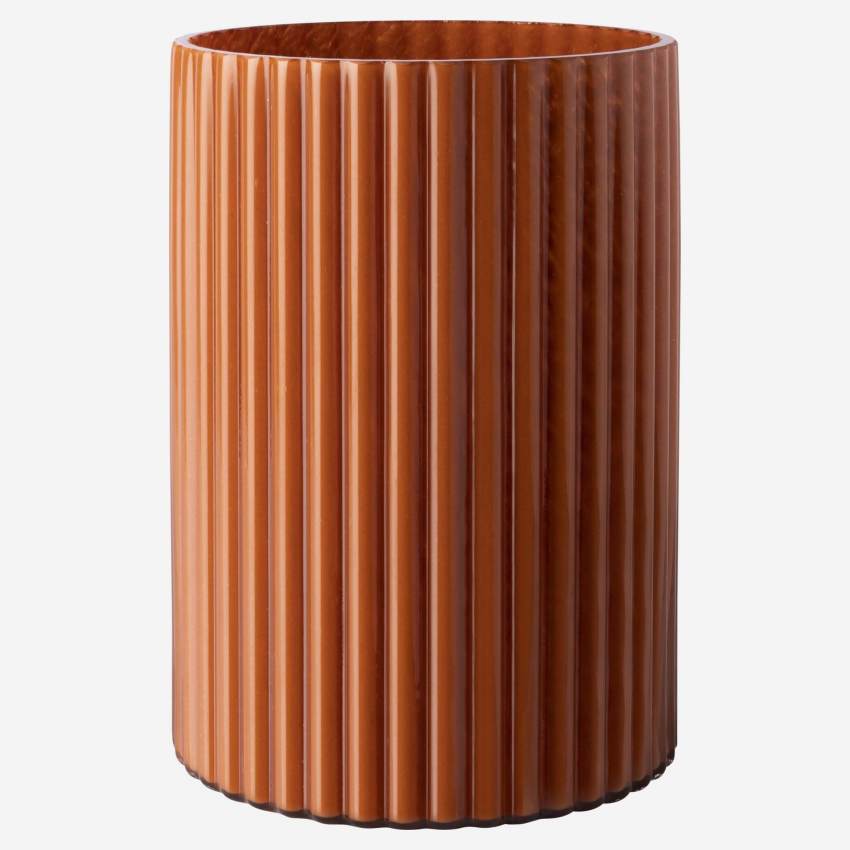 Vase en verre soufflé - 20 x 27 cm - Orange