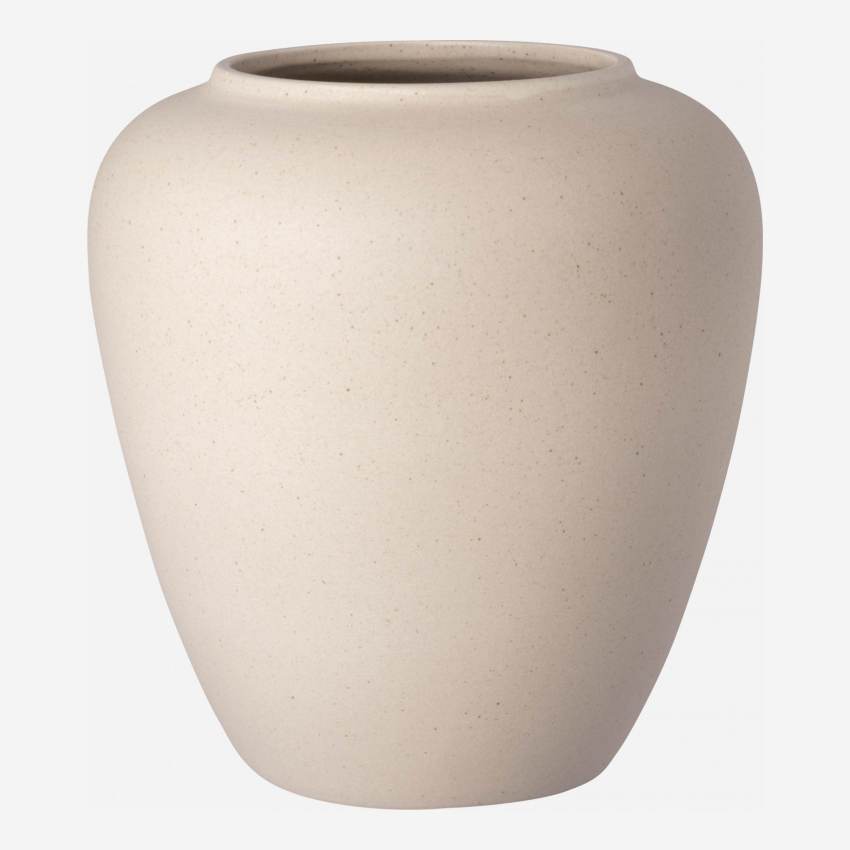 Vase en grès - 21 x 23 cm - Beige