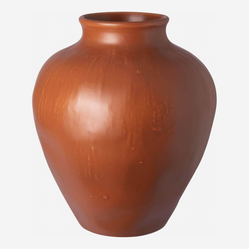 Vase en grès - 23 x 27 cm - Marron
