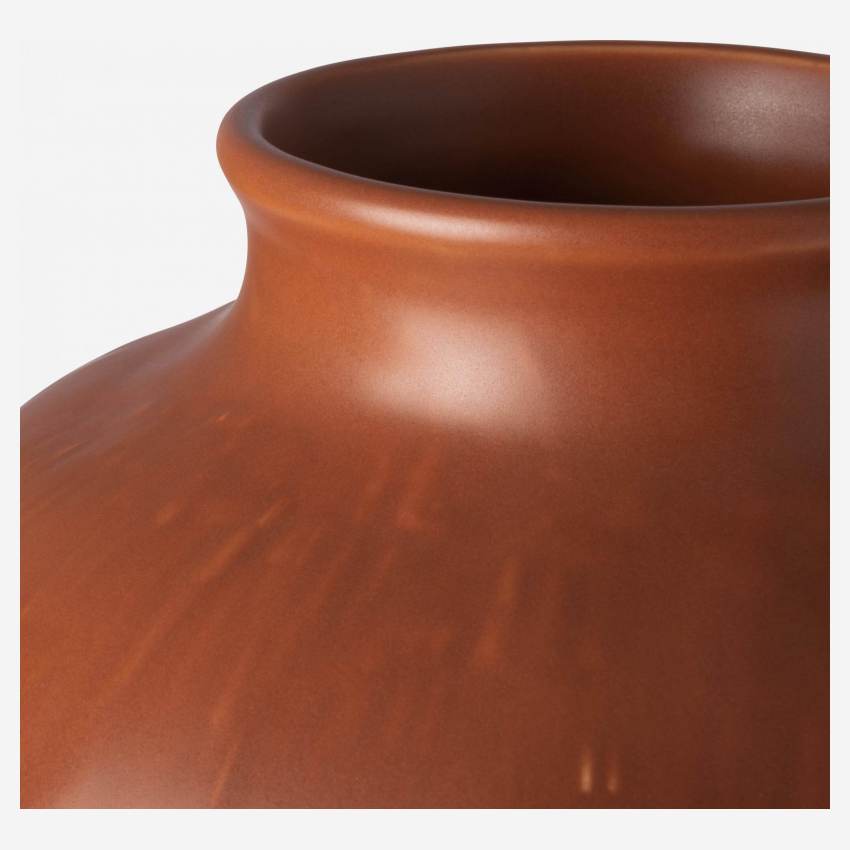Vase en grès - 23 x 27 cm - Marron