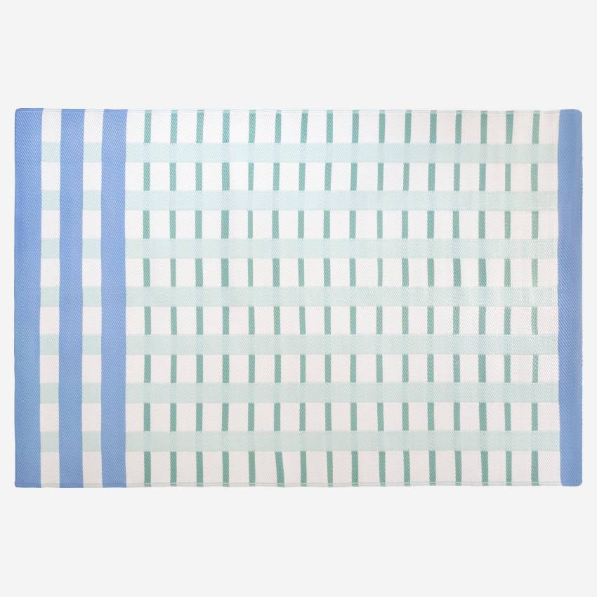 Tapis d'extérieur - 180 x 240 cm - Motif vert et bleu - Design by Floriane Jacques