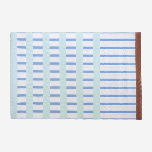 Tapis d'extérieur - 120 x 180 cm - Motif vert et bleu - Design by Floriane Jacques