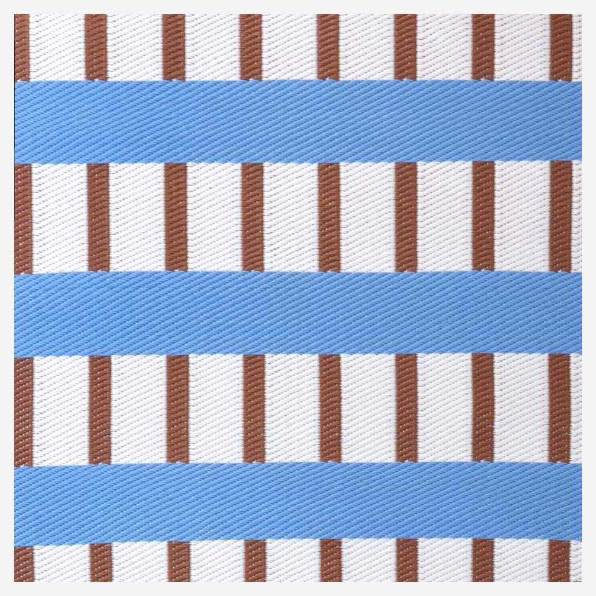 Tapis d'extérieur - 120 x 180 cm - Motif marron et bleu - Design by Floriane Jacques