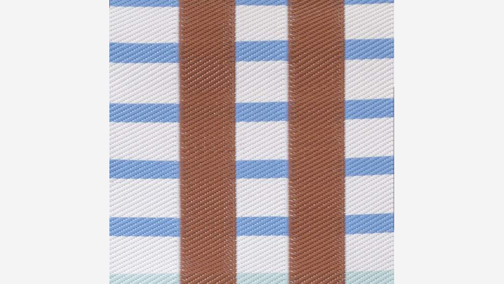 Tapis d'extérieur - 75 x 180 cm - Motif marron et bleu - Design by Floriane Jacques