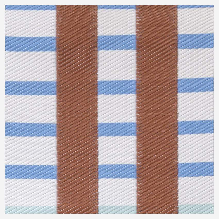 Tappeto da esterno - 75 x 180 cm - Motivo decorativo marrone e blu - Design by Floriane Jacques