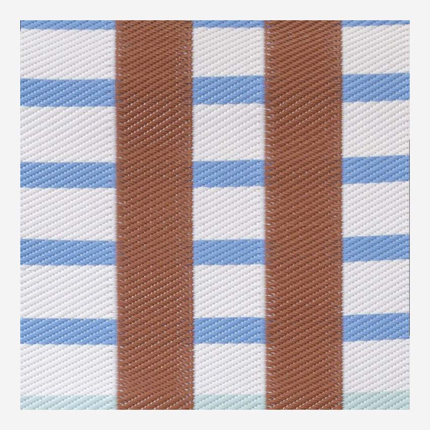 Tapis d'extérieur - 75 x 180 cm - Motif marron et bleu - Design by Floriane Jacques
