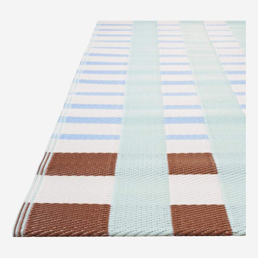 Outdoor-Teppich - 75 x 180 cm - Muster in Grün und Blau - Design by Floriane Jacques