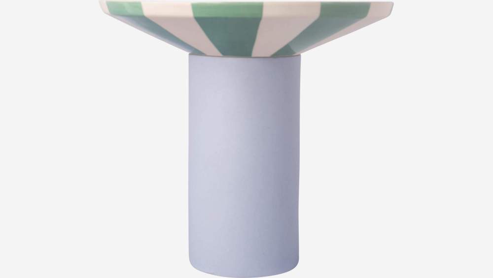 Jarra em grés - 21 x 20 cm - Riscas verdes - Design by Chloé Le Cam