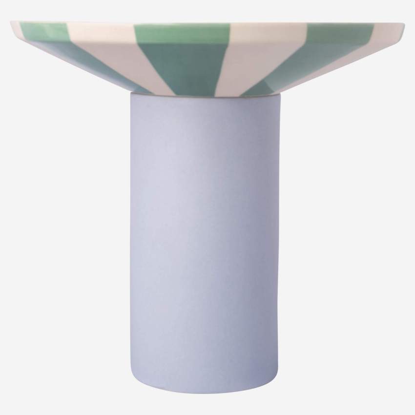 Vaso di arenaria - 21 x 20 cm - Righe verdi - Design di Chloé Le Cam