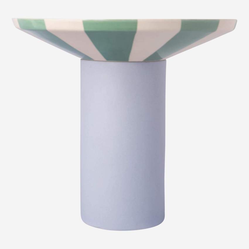 Vaso di arenaria - 21 x 20 cm - Righe verdi - Design di Chloé Le Cam