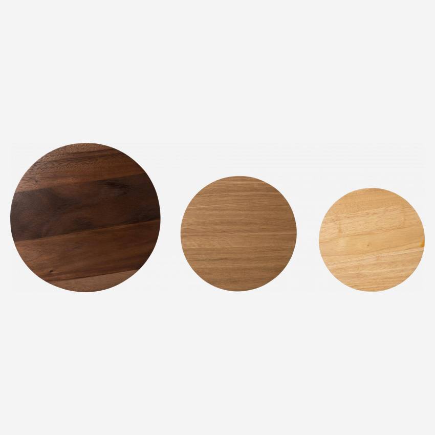 Set 3 tablas de corte de madera de hevea, roble y acacia - Natural - Design by Chloé Le Cam