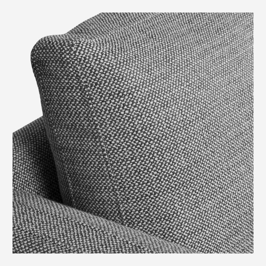 Sofá rinconero + chaise longue derecha de tela gris