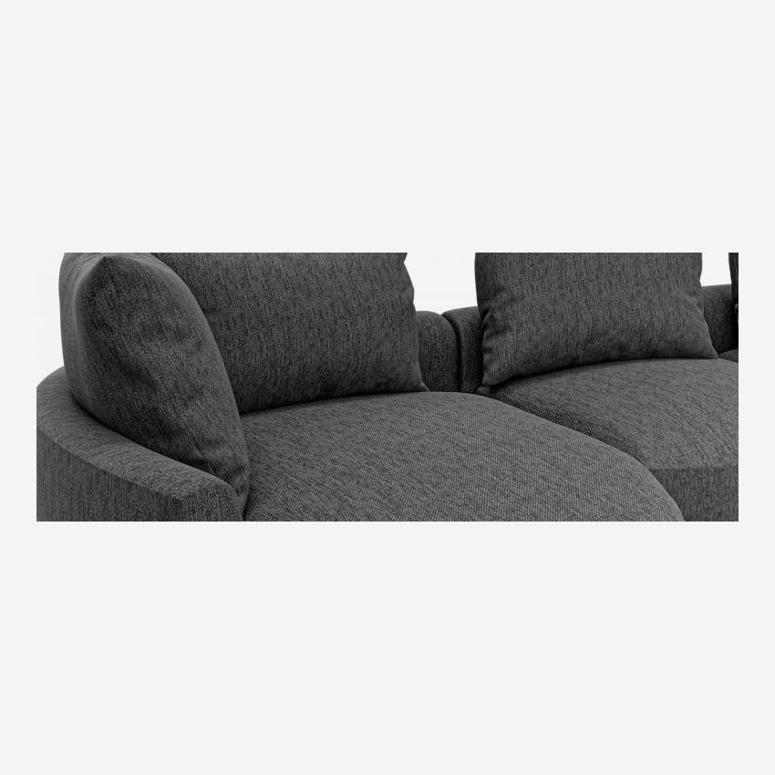 Canapé d'angle gauche de forme organique en tissu Copparo - Gris ardoise 