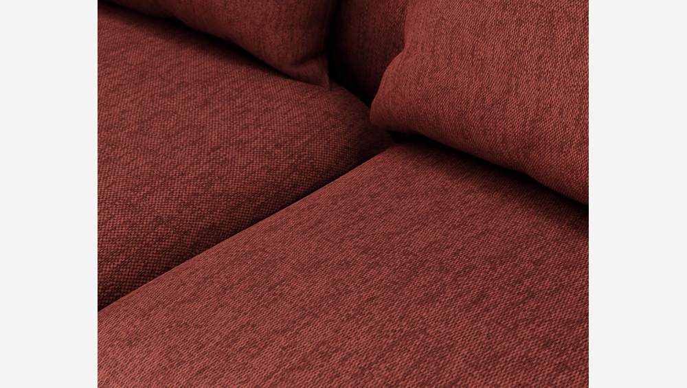 Sofá de canto esquerdo de forma orgânica em tecido Copparo - Vermelho tinto 