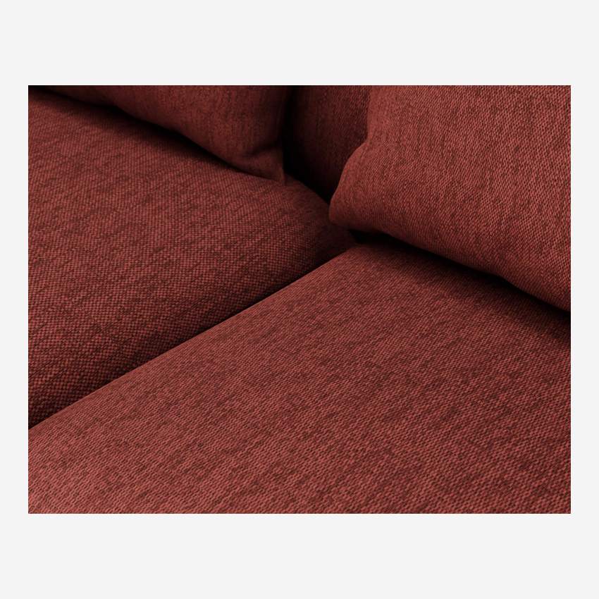 Sofá de canto esquerdo de forma orgânica em tecido Copparo - Vermelho tinto 
