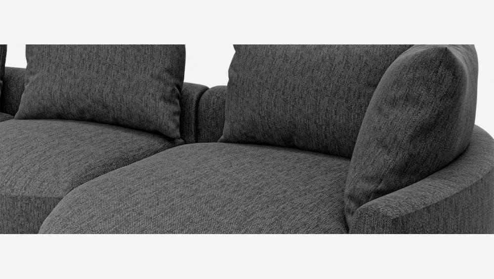 Canapé d'angle droit de forme organique en tissu Copparo - Gris ardoise 