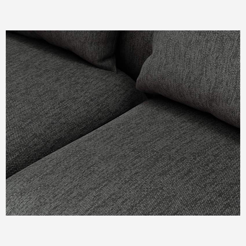 Canapé d'angle droit de forme organique en tissu Copparo - Gris ardoise 