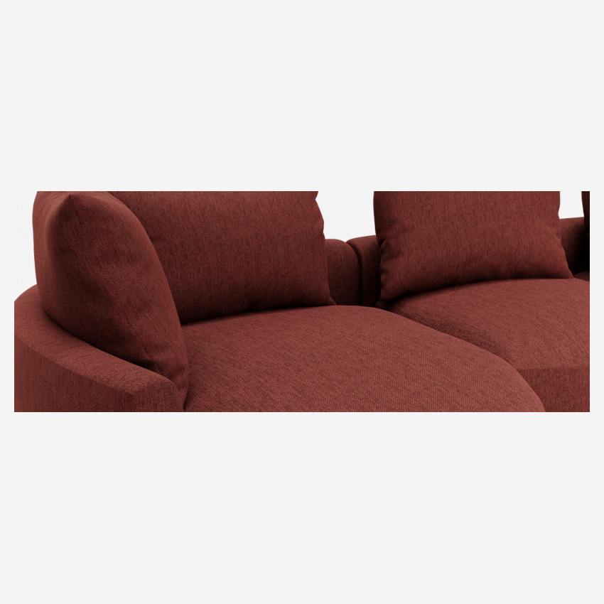 Canapé d'angle droit de forme organique en tissu Copparo - Rouge amourette 