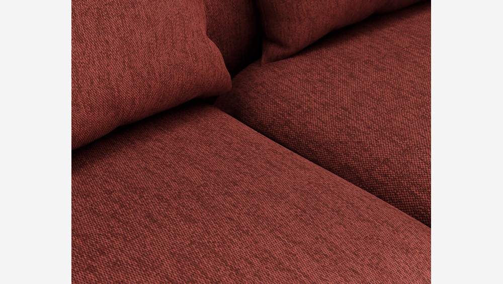 Sofá de canto direito de forma orgânica em tecido Copparo - Vermelho tinto 