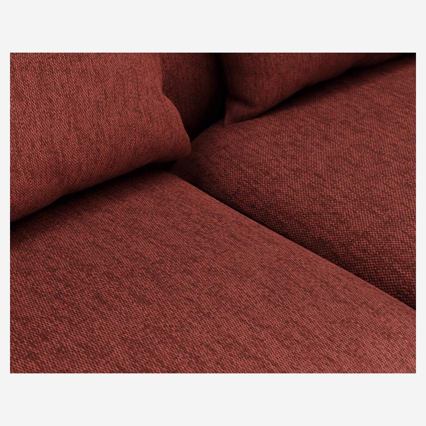 Sofá de canto direito de forma orgânica em tecido Copparo - Vermelho tinto 