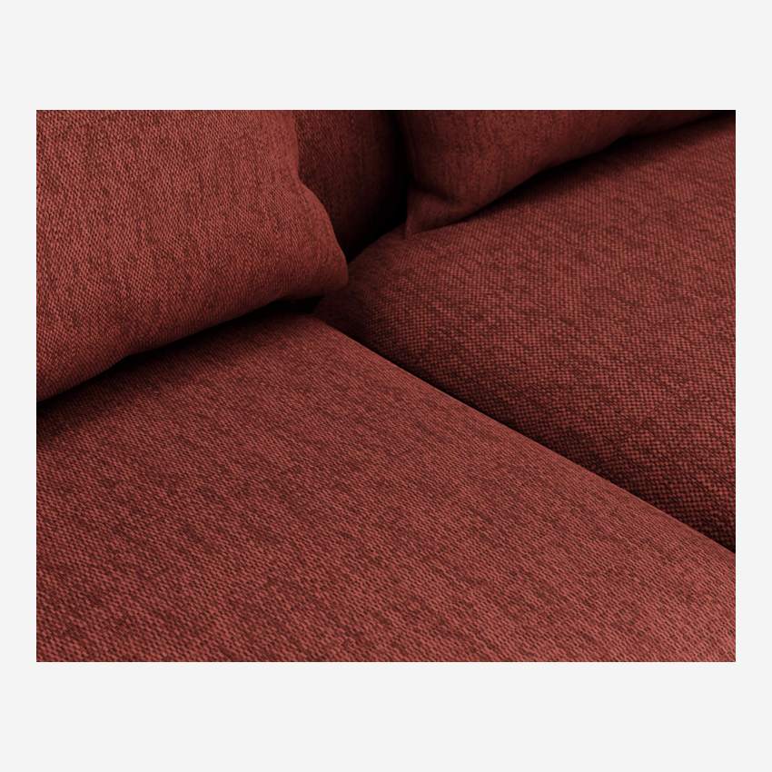 Sofá de ángulo derecho con forma orgánica de tela Copparo - Rojo tinto