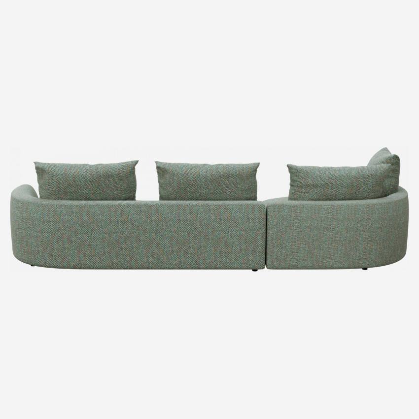 Canapé d'angle gauche de forme organique en tissu Bellagio - Vert lagon 