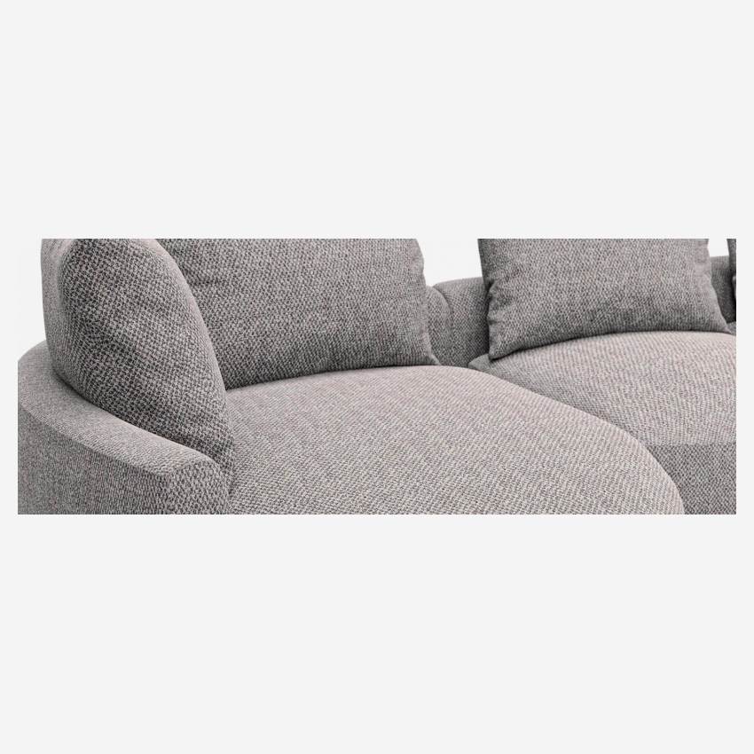 Canapé d'angle gauche de forme organique en tissu Bellagio - Gris nocturne 