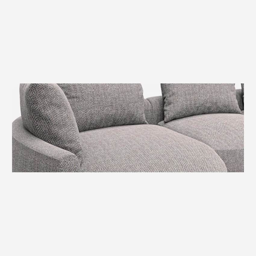 Sofá de canto esquerdo de forma orgânica em tecido Bellagio - Cinzento noturno 