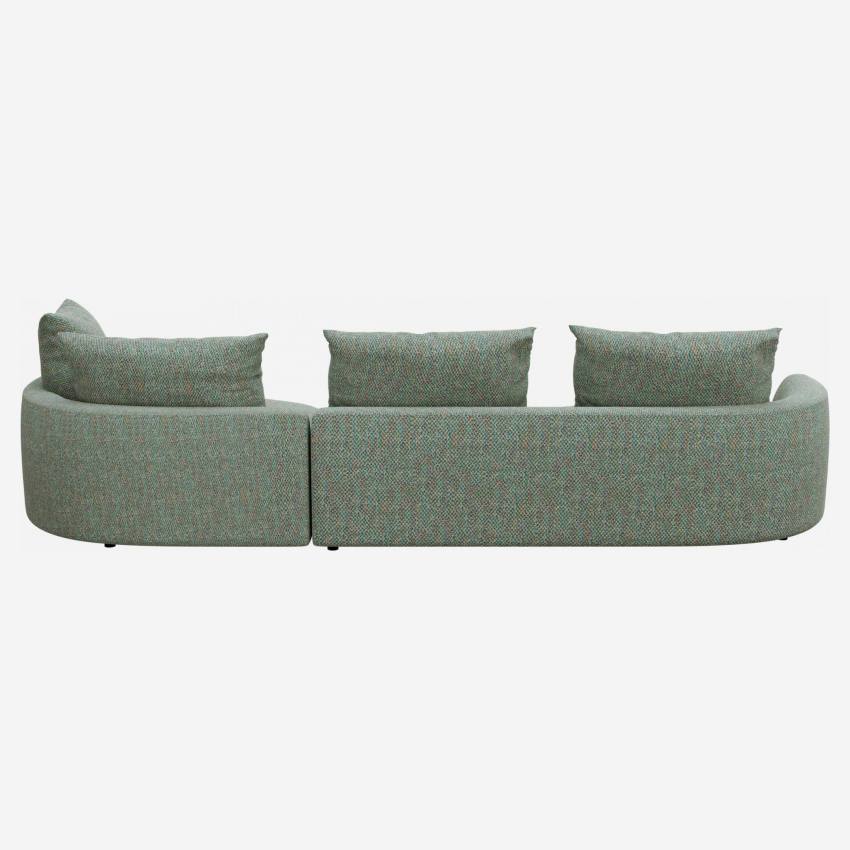 Canapé d'angle droit de forme organique en tissu Bellagio - Vert lagon 