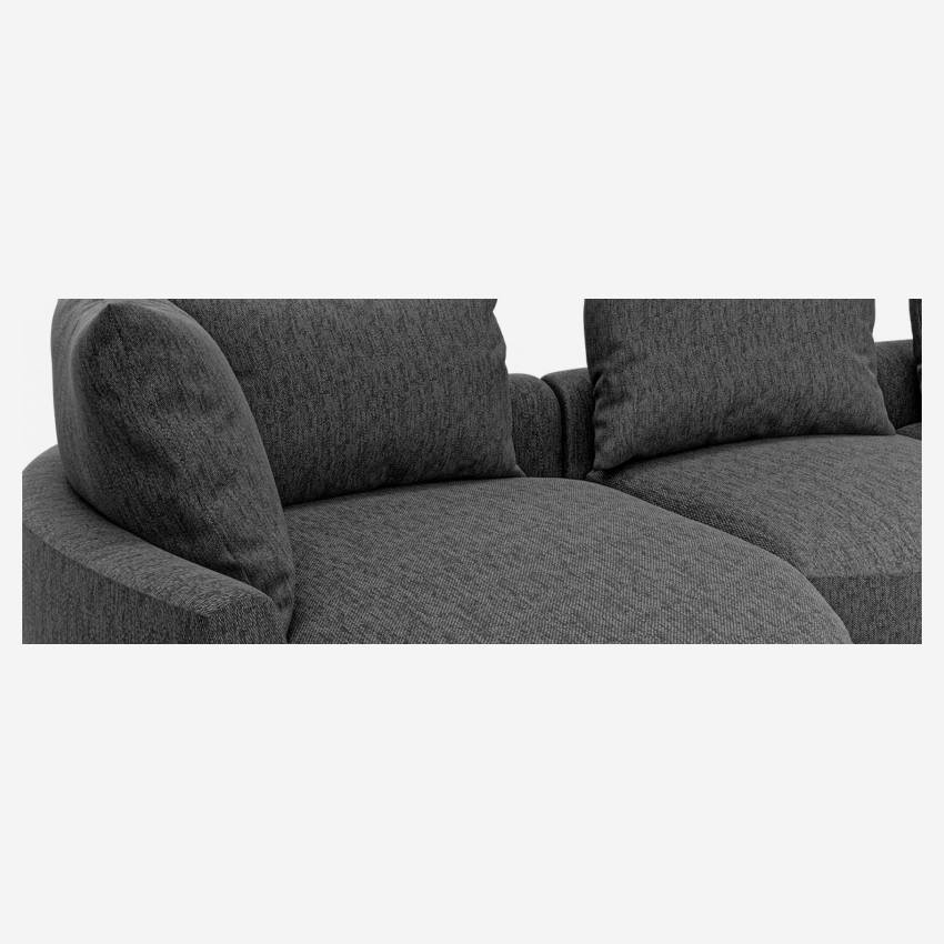 Sofá de canto esquerdo em tecido Copparo - Cinzento ardósia 