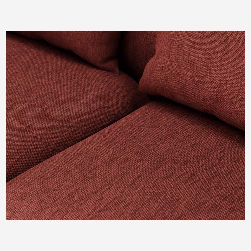 Sofá de ángulo izquierdo de tela Copparo - Rojo tinto
