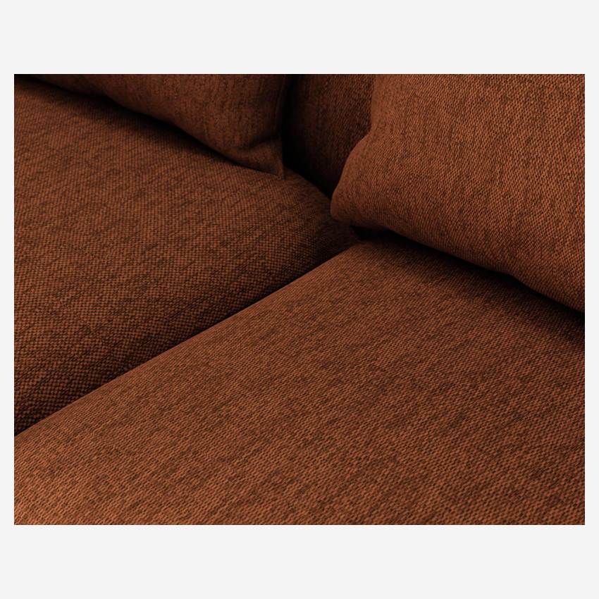 Sofá de ángulo izquierdo de tela Copparo - Naranja oxidado