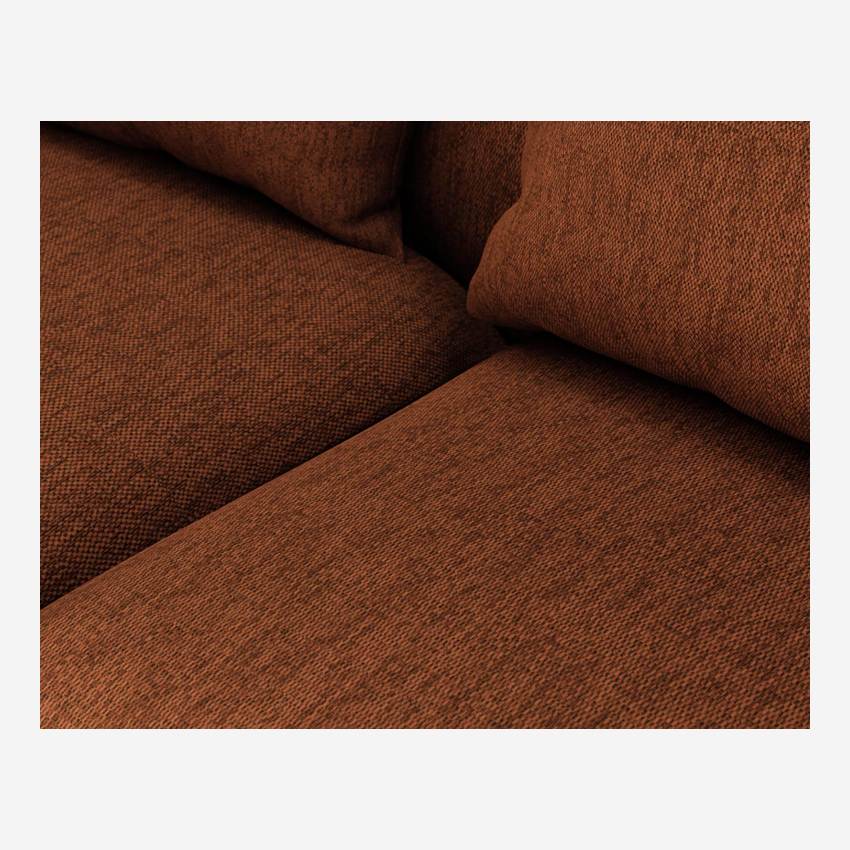 Sofá de ángulo izquierdo de tela Copparo - Naranja oxidado